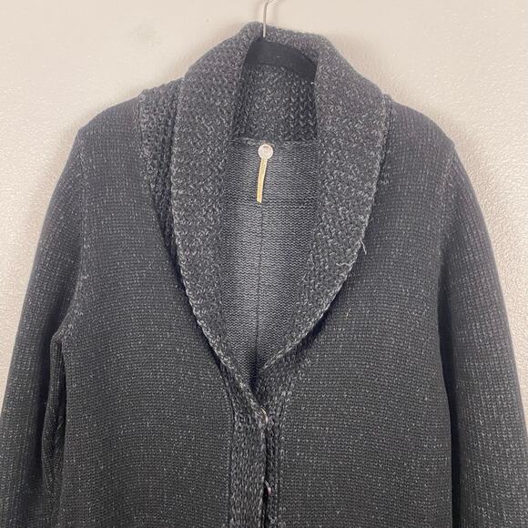 Margaret O’Leary Black Oversized Wool & Cashmere Button-Up Cardigan Sweater - S - Picture 9 of 14